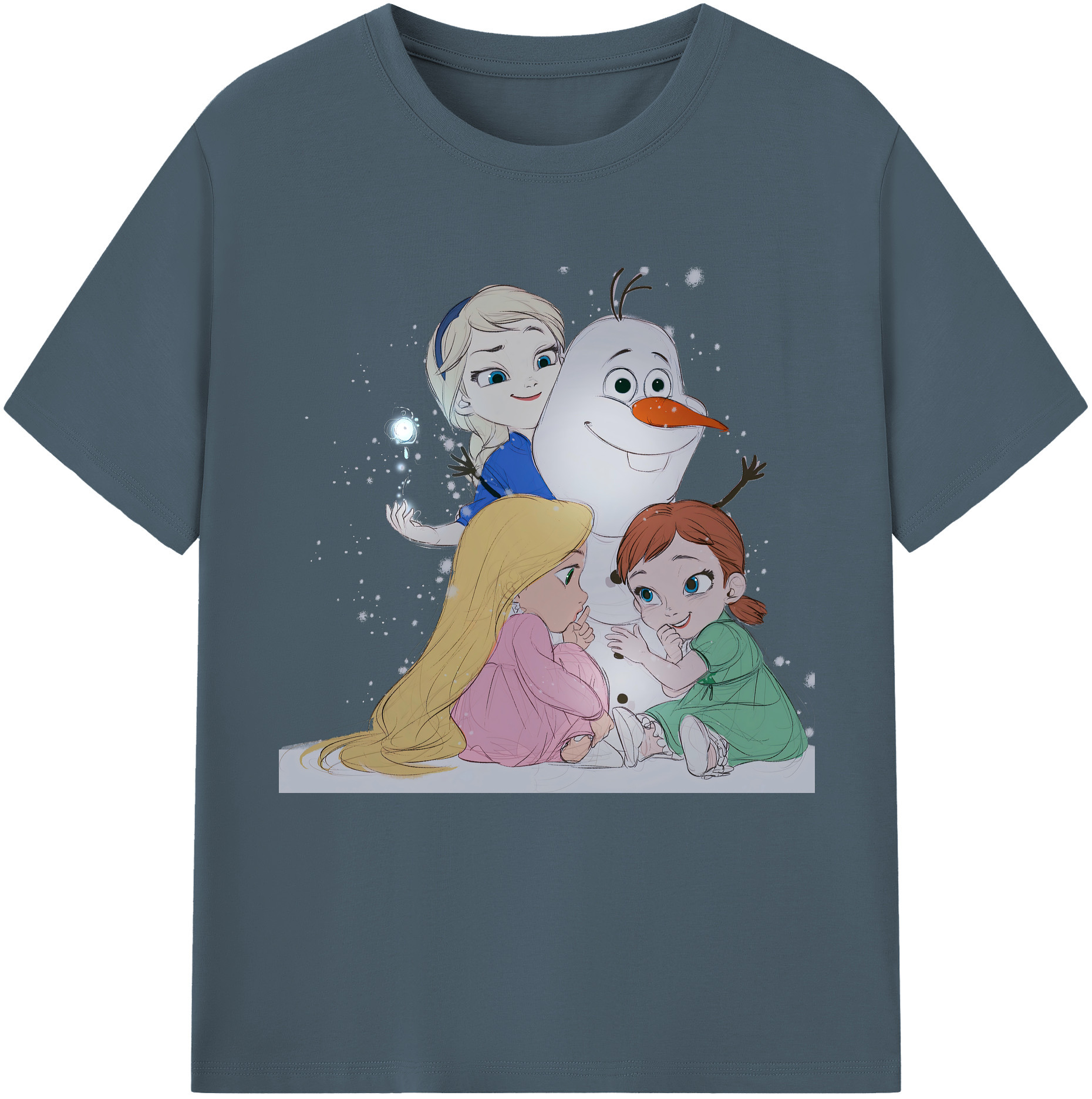 （画像用） アナと雪の女王 アンナ エルサ Frozen Anna Elsa 綿100％半袖Tシャツ（フロントプリント）
